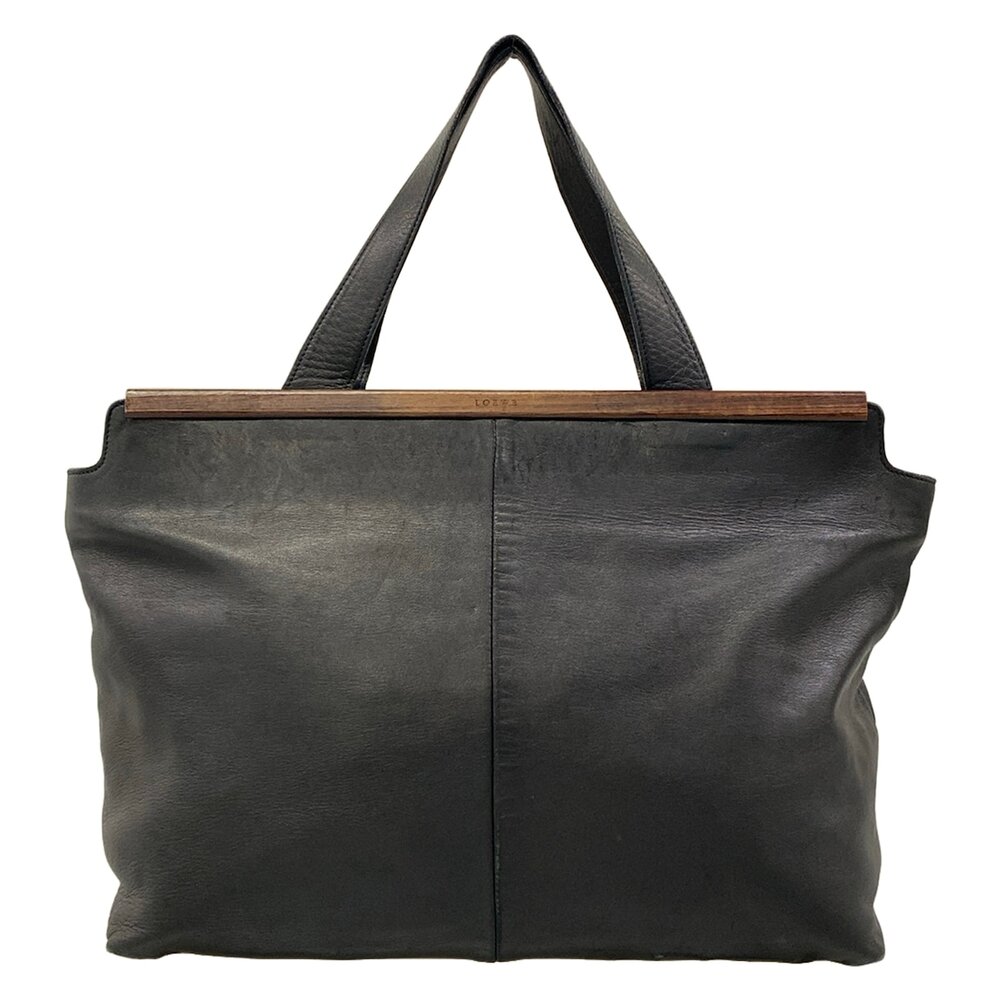 Loewe Handbag Black Dark Brown Nappa Leather Wood